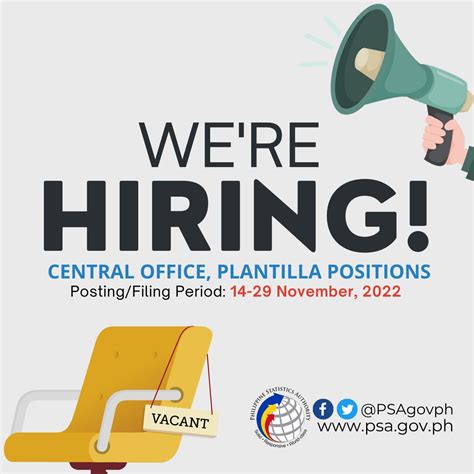Call for Applicants for Vacant Positions at the Central and Field.